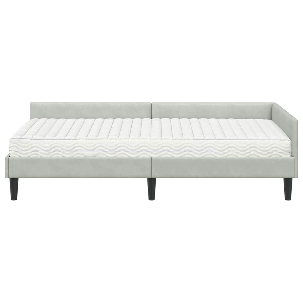 Cadre de lit d'angle avec matelas 2 pcs  Velours - Imagem 5
