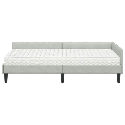 Cadre de lit d'angle avec matelas 2 pcs  Velours - Imagem 5