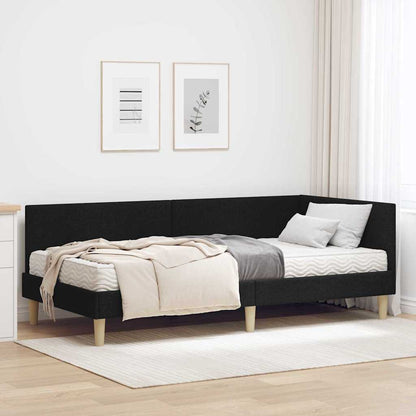 Cadre de lit d'angle avec matelas Autre 2 pcs Vert tissu - Imagem 1