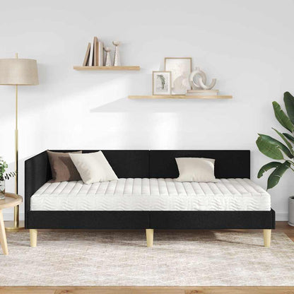 Cadre de lit d'angle avec matelas Autre 2 pcs Vert tissu - Imagem 3