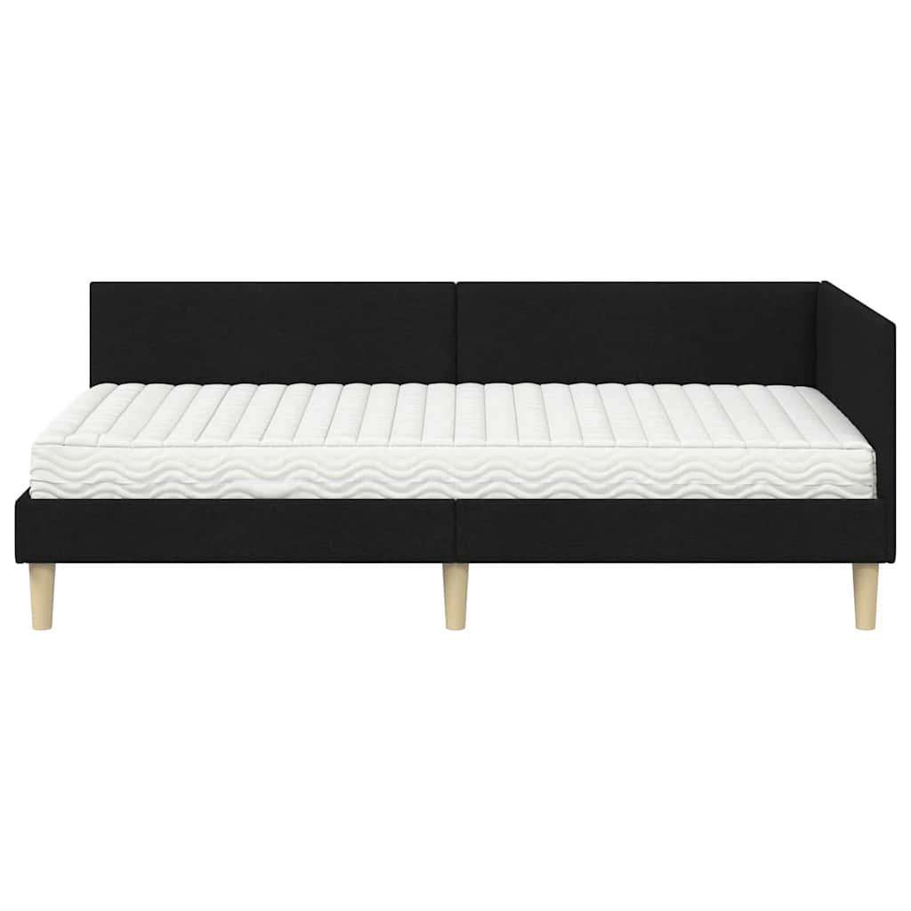 Cadre de lit d'angle avec matelas Autre 2 pcs Vert tissu - Imagem 5