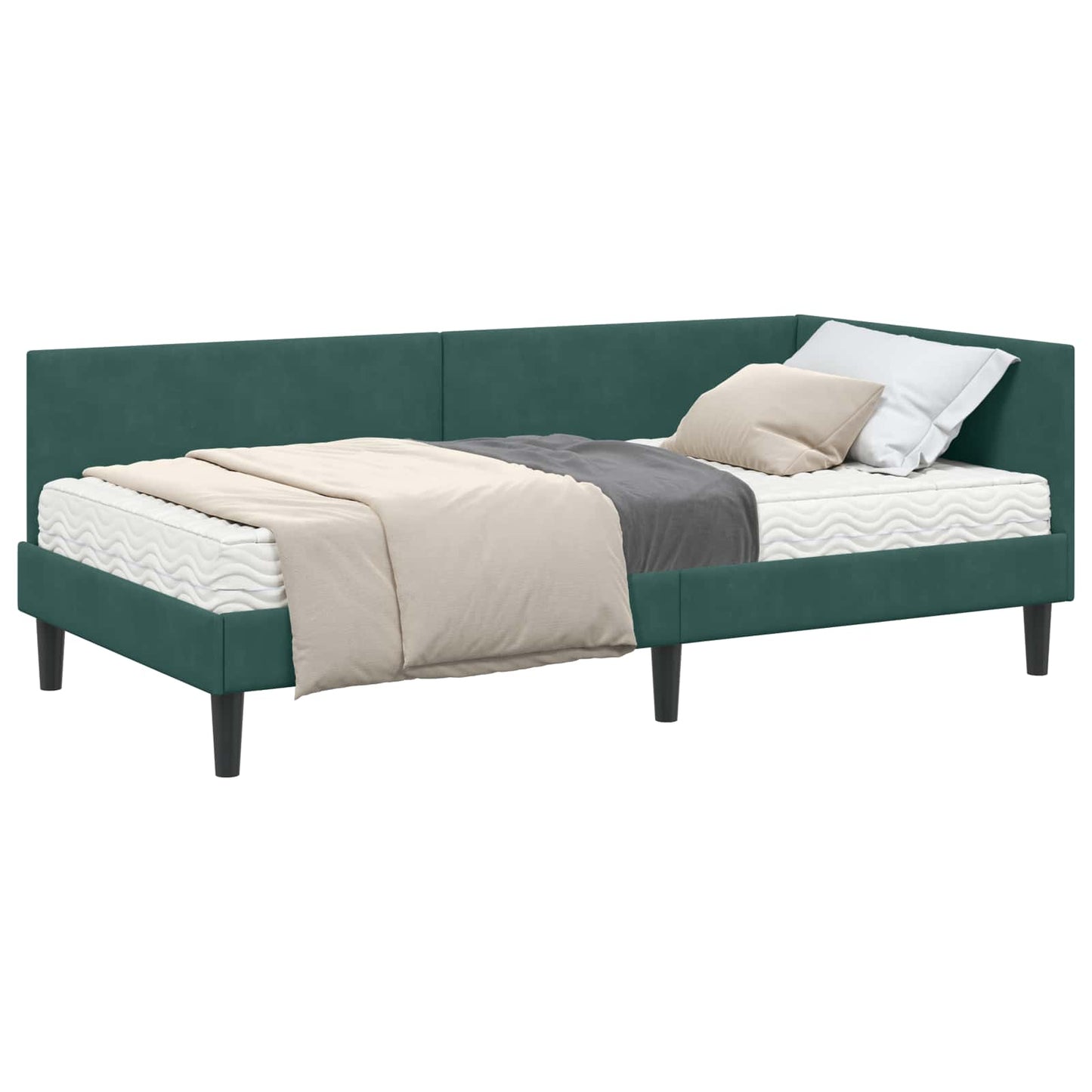 Cadre de lit d'angle avec matelas Autre 2 pcs  Velours - Imagem 15