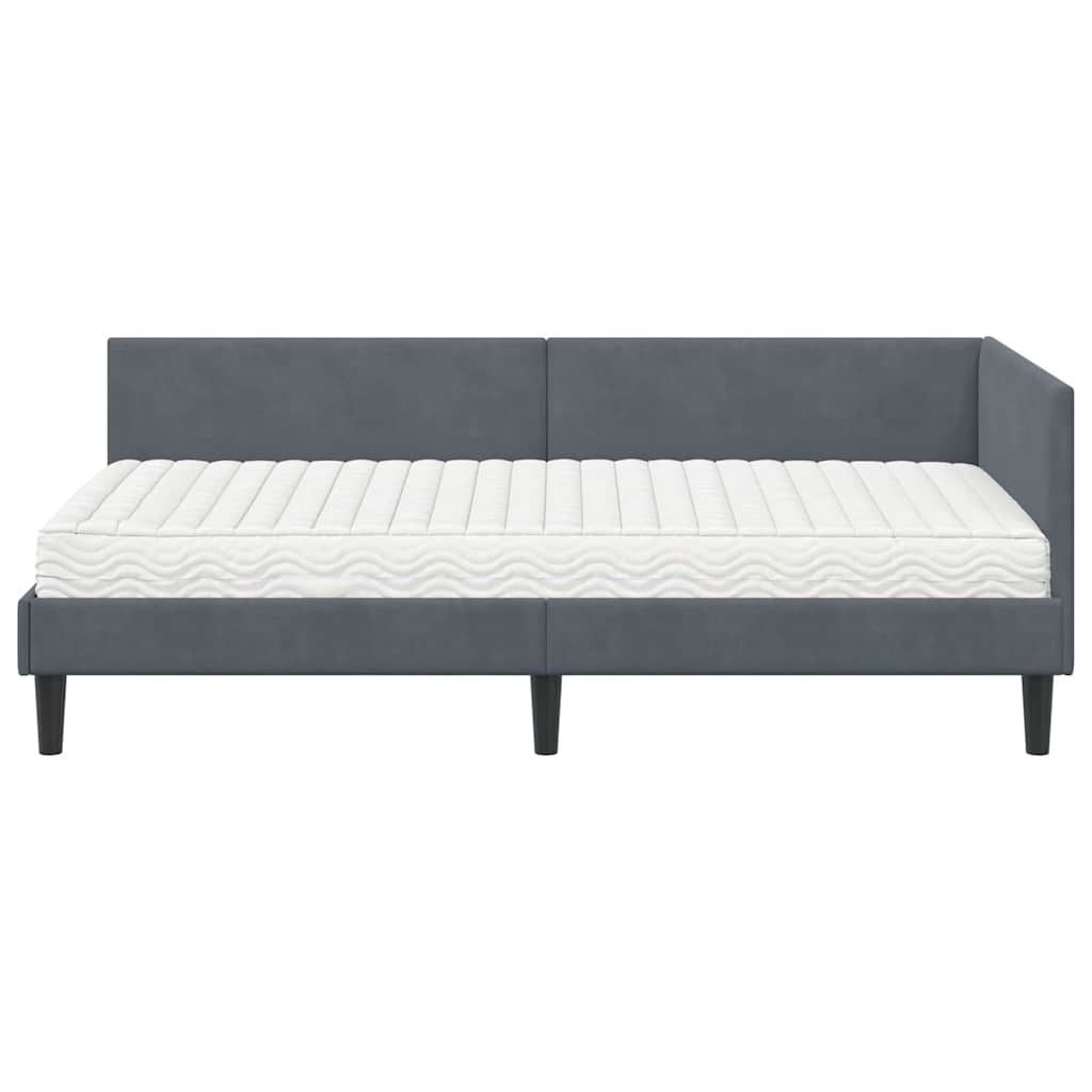 Cadre de lit d'angle avec matelas Autre 2 pcs  Velours - Imagem 5