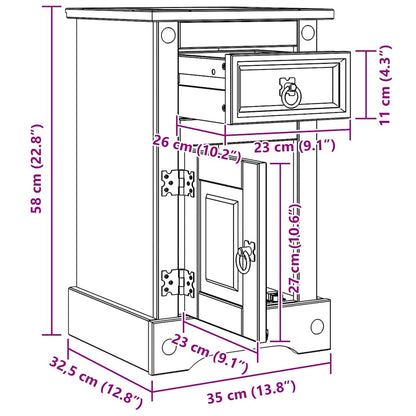 Table de chevet avec tiroir   Pin massif - Imagem 13