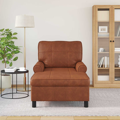 Chaise longue Brun Brillant  PU antique - Imagem 14