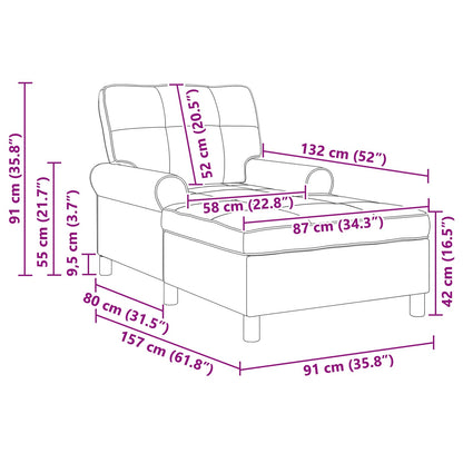 Chaise longue - Style contemporain - Cuir PU antique brun - Sensuri Maison