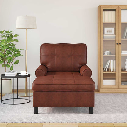 Chaise longue Brun Brillant  PU antique - Imagem 3