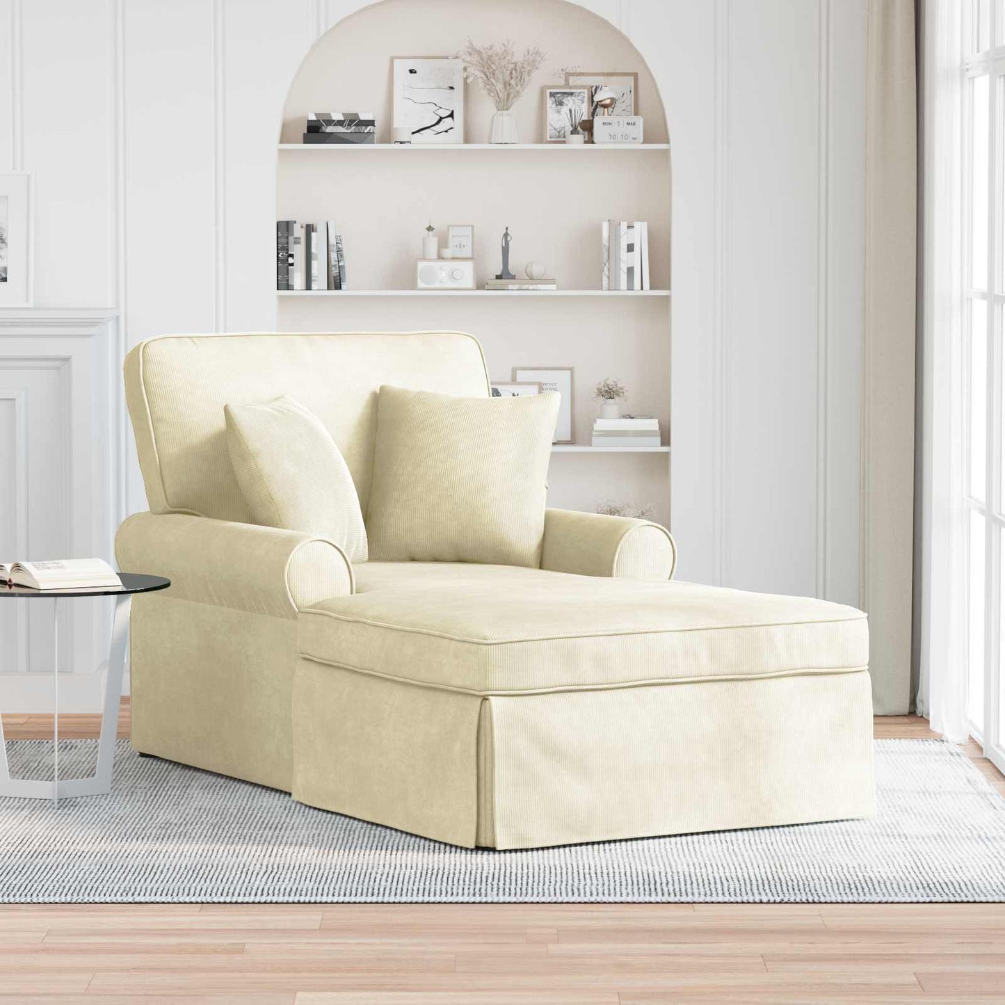 Chaise lounge avec jupe avec coussin - Imagem 1