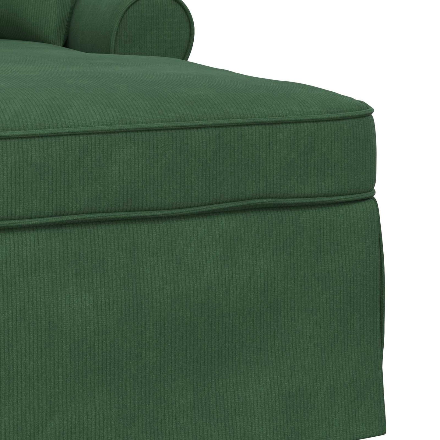 Chaise longue avec jupe - Style contemporain - Velours côtelé orange - Sensuri Maison