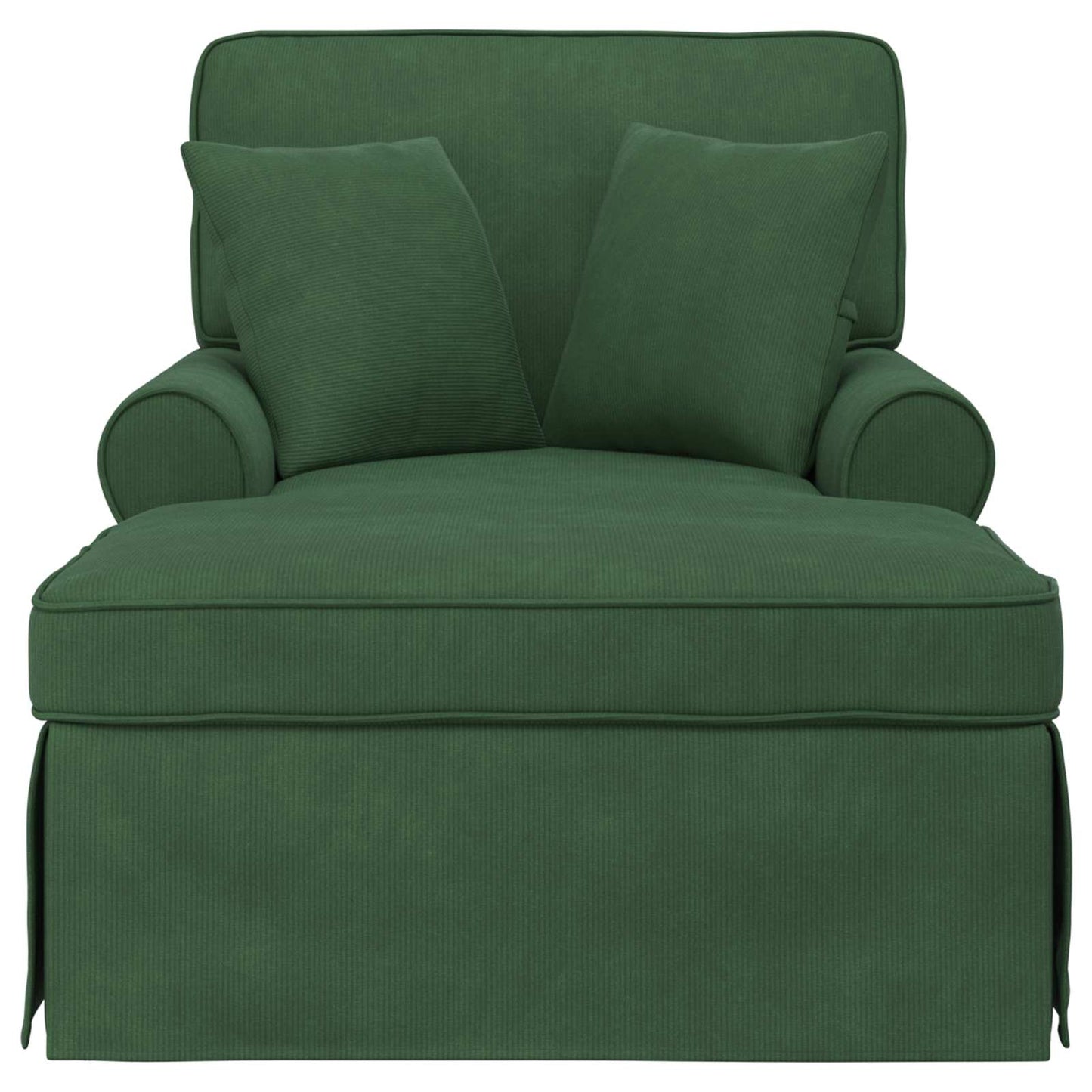 Chaise longue avec jupe - Style contemporain - Velours côtelé orange - Sensuri Maison