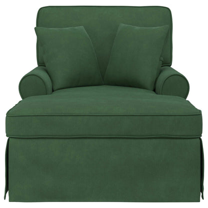 Chaise longue avec jupe - Style contemporain - Velours côtelé orange - Sensuri Maison