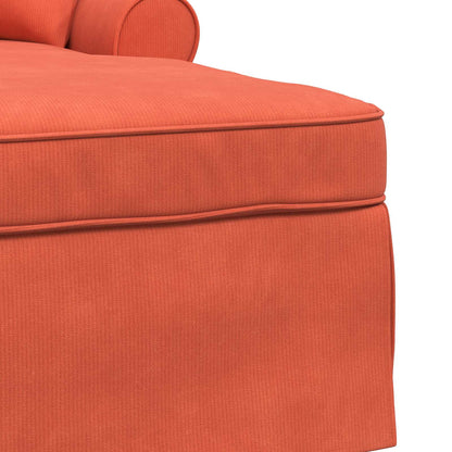 Chaise longue avec jupe - Style contemporain - Velours côtelé orange - Sensuri Maison