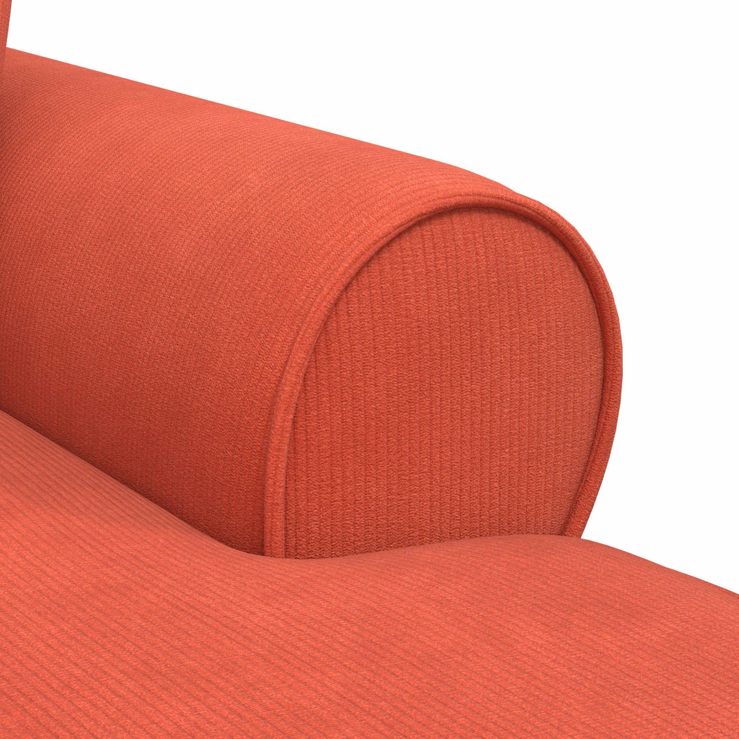 Chaise longue avec jupe - Style contemporain - Velours côtelé orange - Sensuri Maison