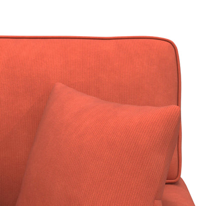 Chaise longue avec jupe - Style contemporain - Velours côtelé orange - Sensuri Maison