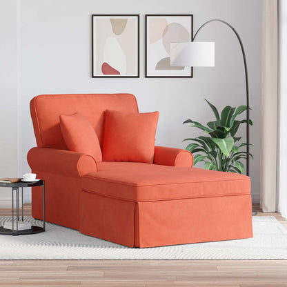 Chaise longue avec jupe - Style contemporain - Velours côtelé orange - Sensuri Maison
