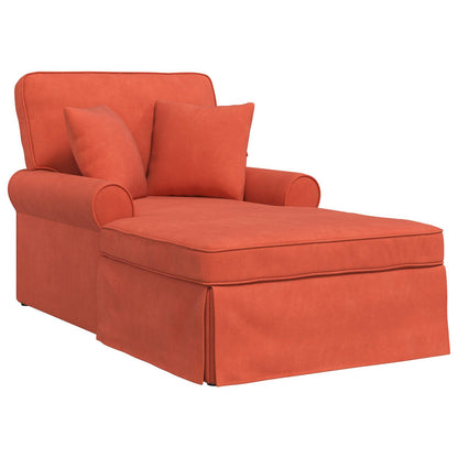 Chaise longue avec jupe - Style contemporain - Velours côtelé orange - Sensuri Maison