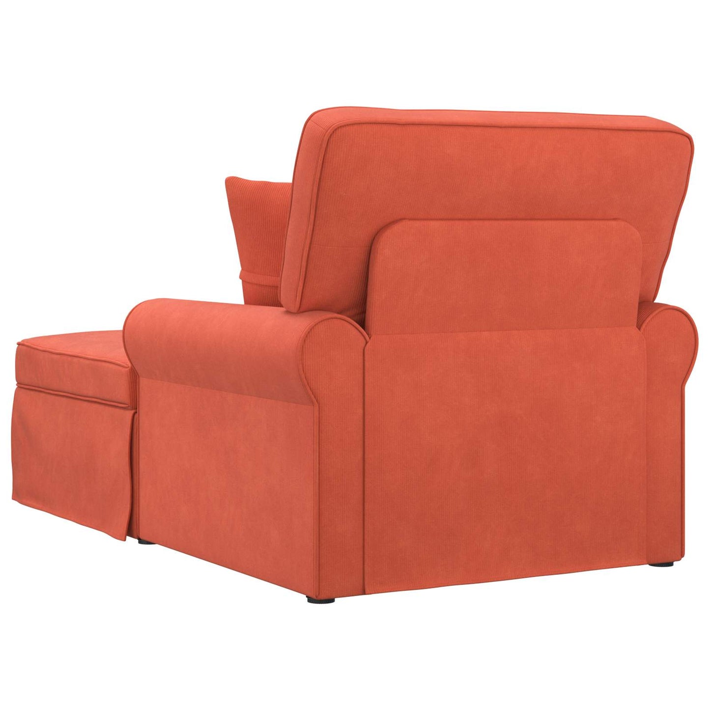 Chaise longue avec jupe - Style contemporain - Velours côtelé orange - Sensuri Maison