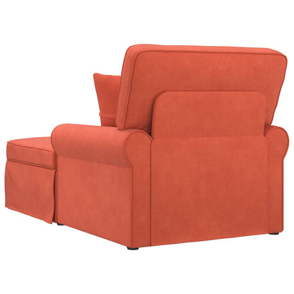Chaise longue avec jupe - Style contemporain - Velours côtelé orange - Sensuri Maison
