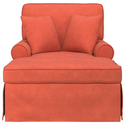 Chaise longue avec jupe - Style contemporain - Velours côtelé orange - Sensuri Maison