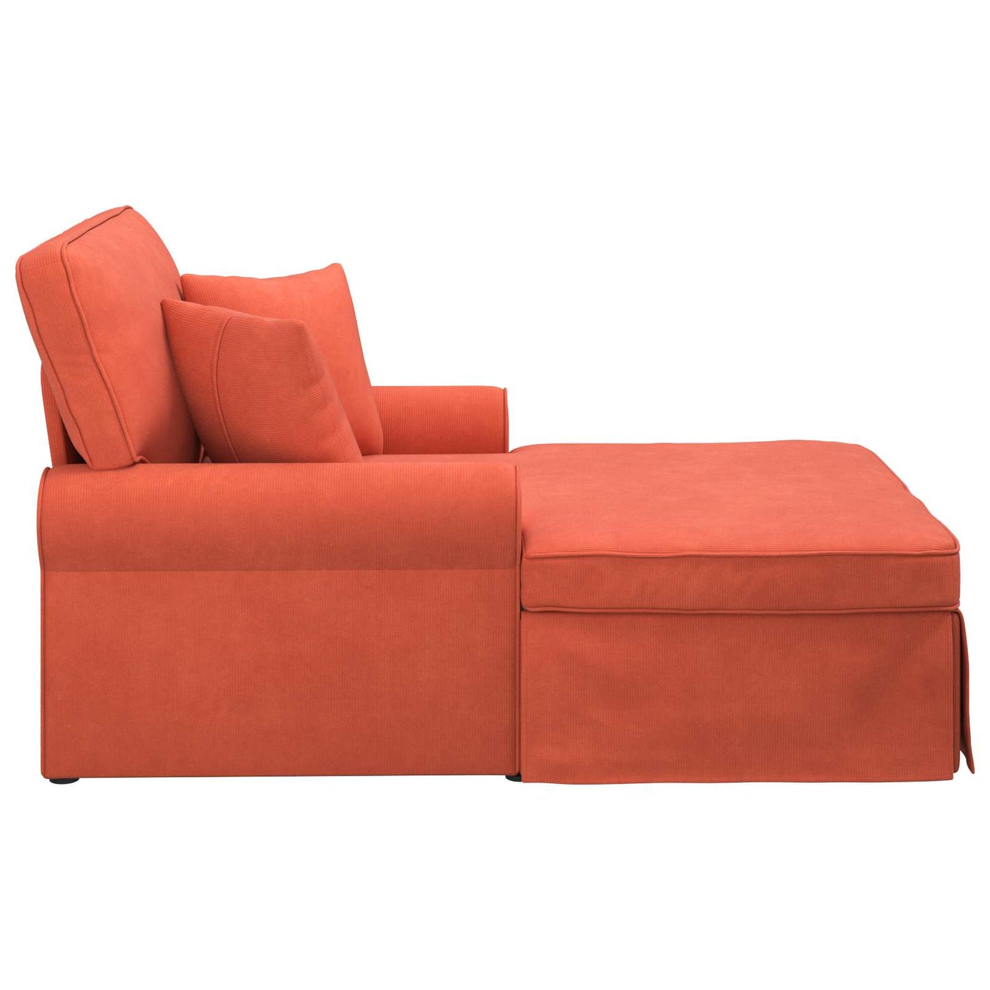 Chaise longue avec jupe - Style contemporain - Velours côtelé orange - Sensuri Maison