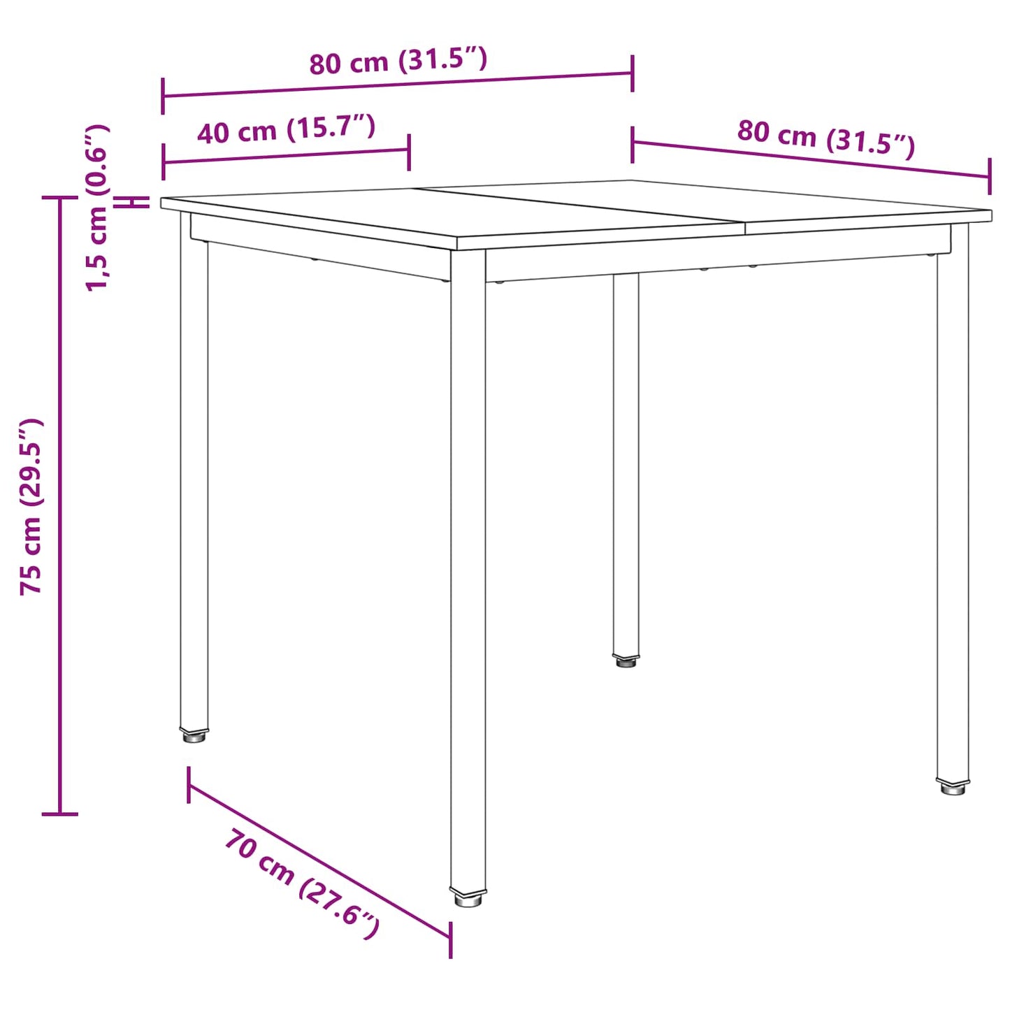 Table de salle à manger / Table de repas  MÉTAL - Imagem 10