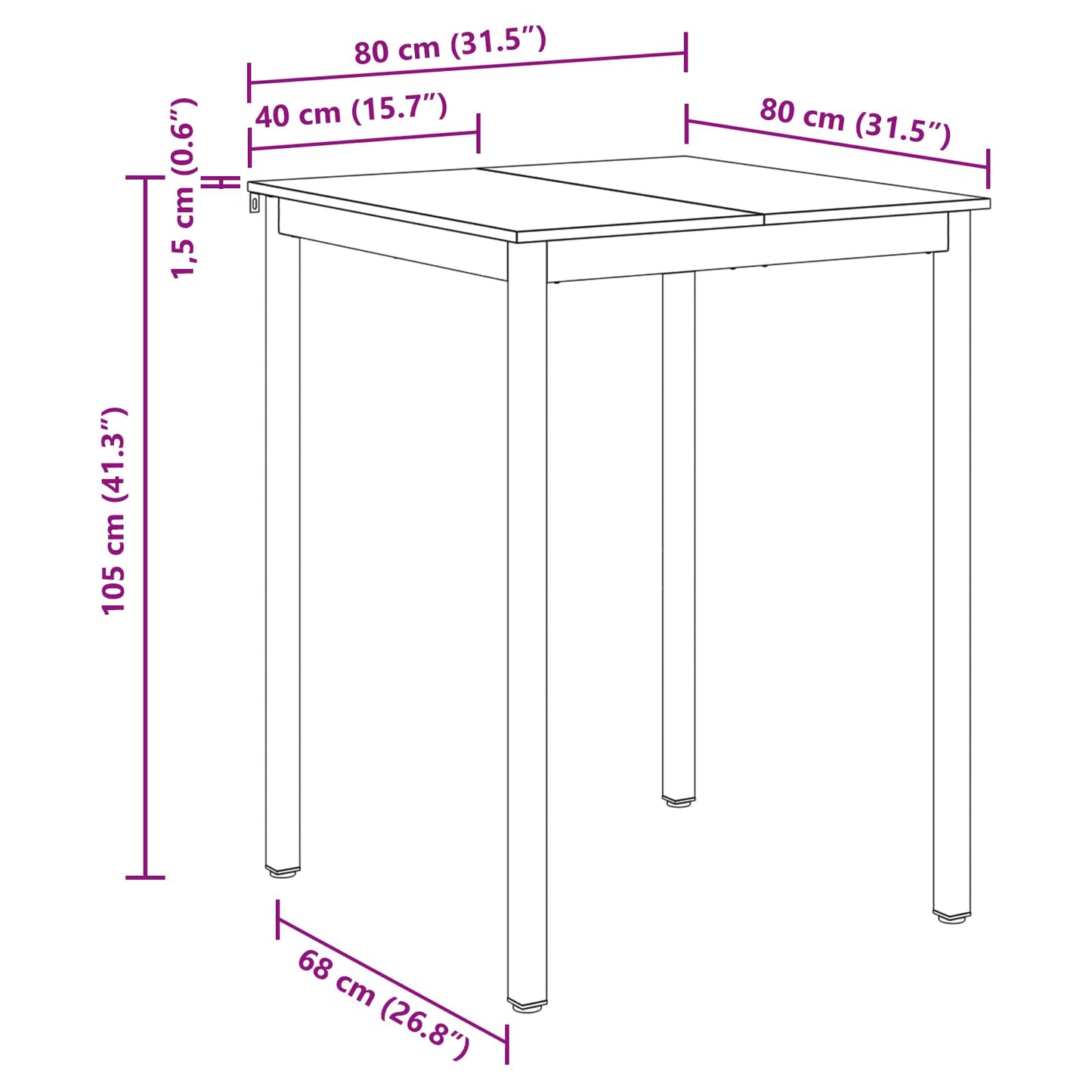 Table de salle à manger / Table de repas Bois d'ingénierie - Imagem 10