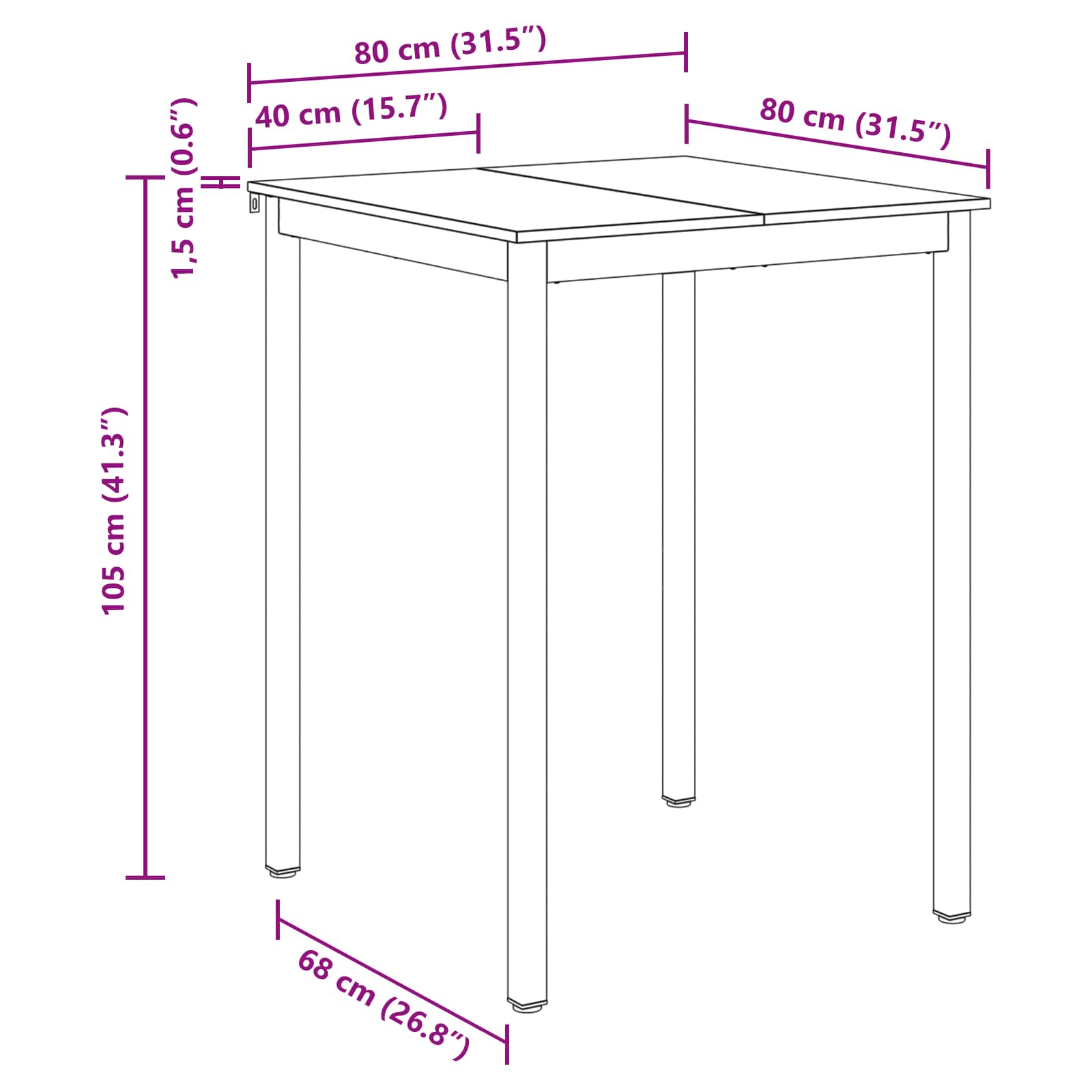 Table de salle à manger / Table de repas Bois d'ingénierie - Imagem 10