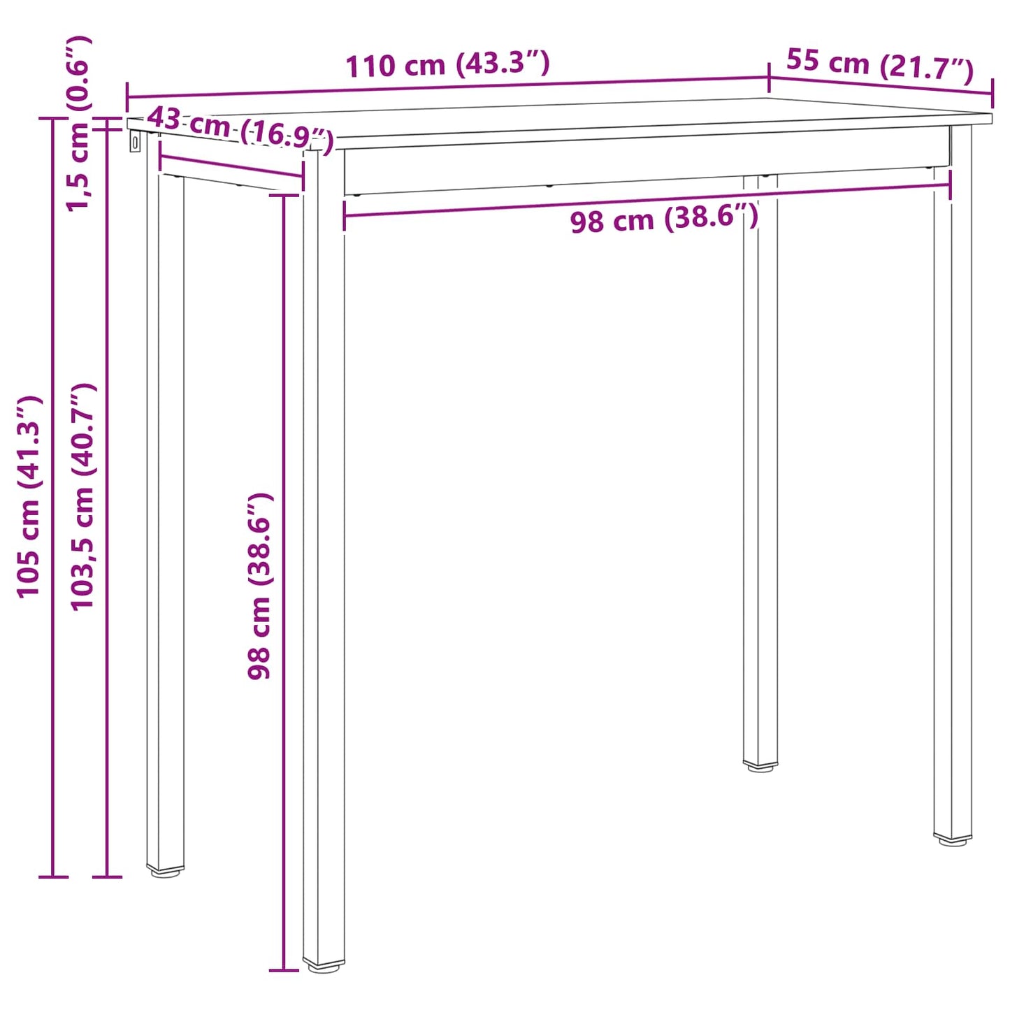 Table de bar /  Bois de pin massif - Sensuri Maison