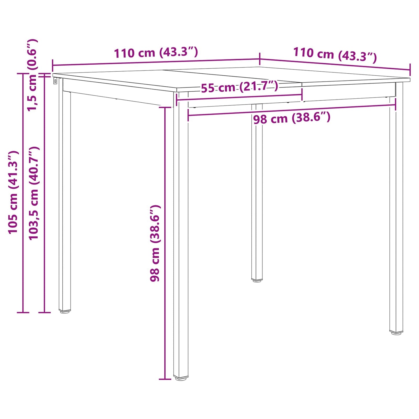 Table de bar /  Bois de pin massif - Sensuri Maison