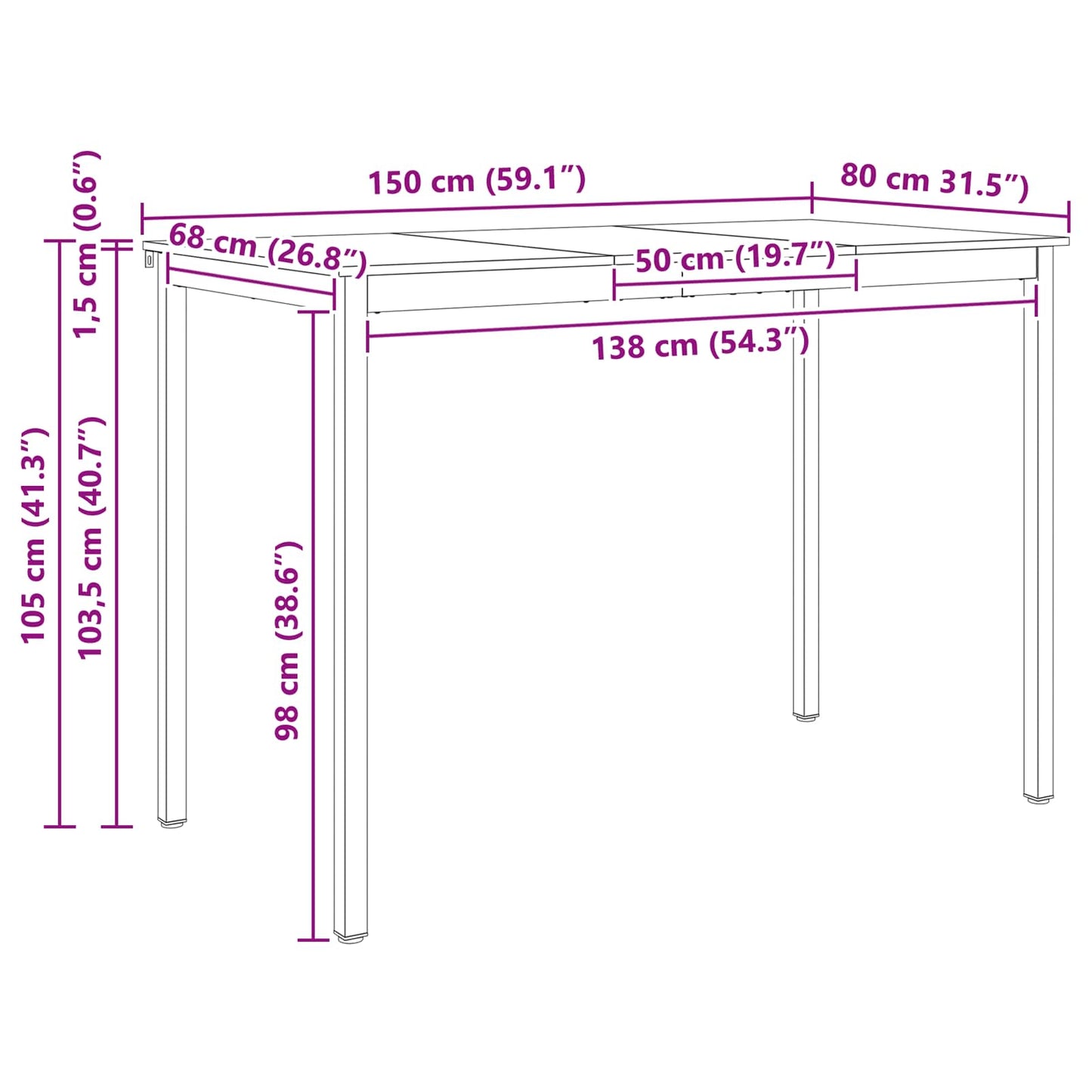Table de bar /  Bois de pin massif - Sensuri Maison