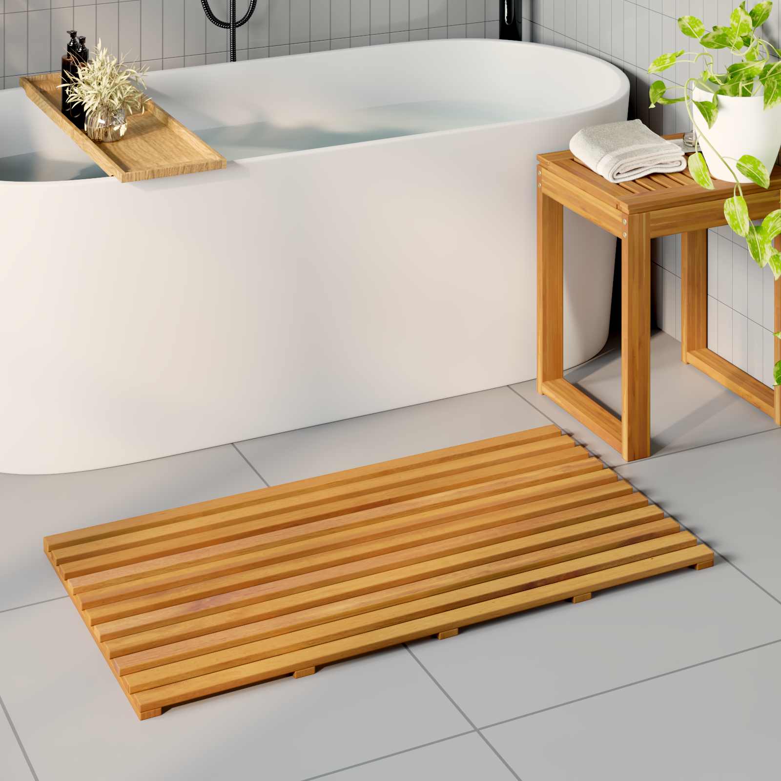 Tapis de bain Uni   bois - Imagem 11