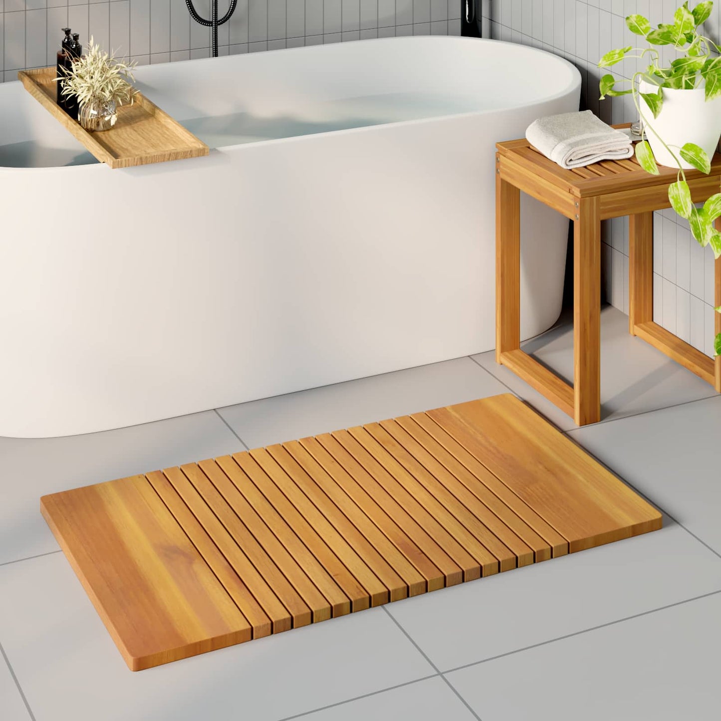 Tapis de bain Uni   bois - Imagem 1