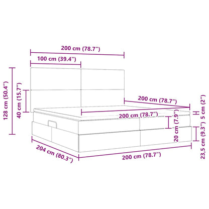 Lit avec rangement et LED   Velours - Imagem 10