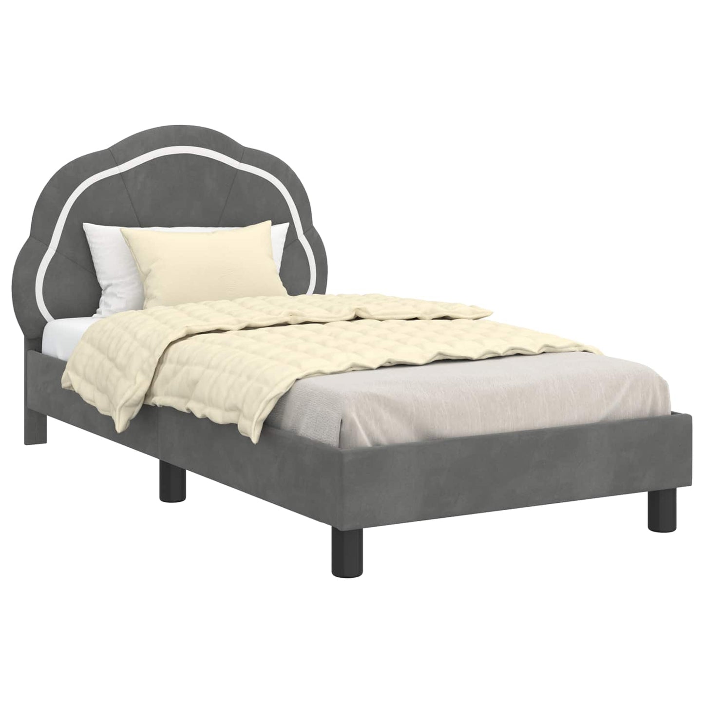 Cadre de lit pour enfants avec tête de lit  foncé - Imagem 5