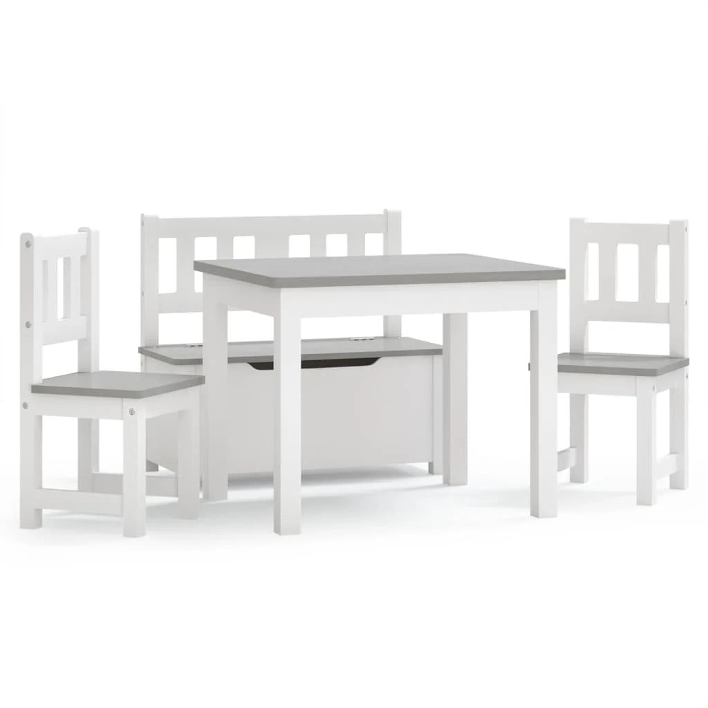 Ensemble de table et chaises enfants 4 pcs  et gris MDF - Imagem 1