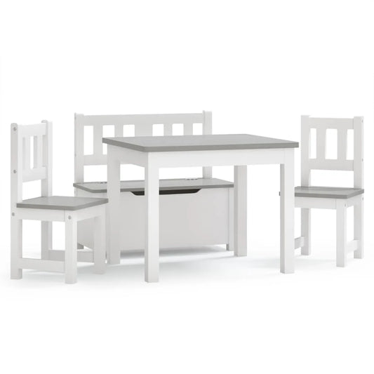 Ensemble de table et chaises enfants 4 pcs  et gris MDF