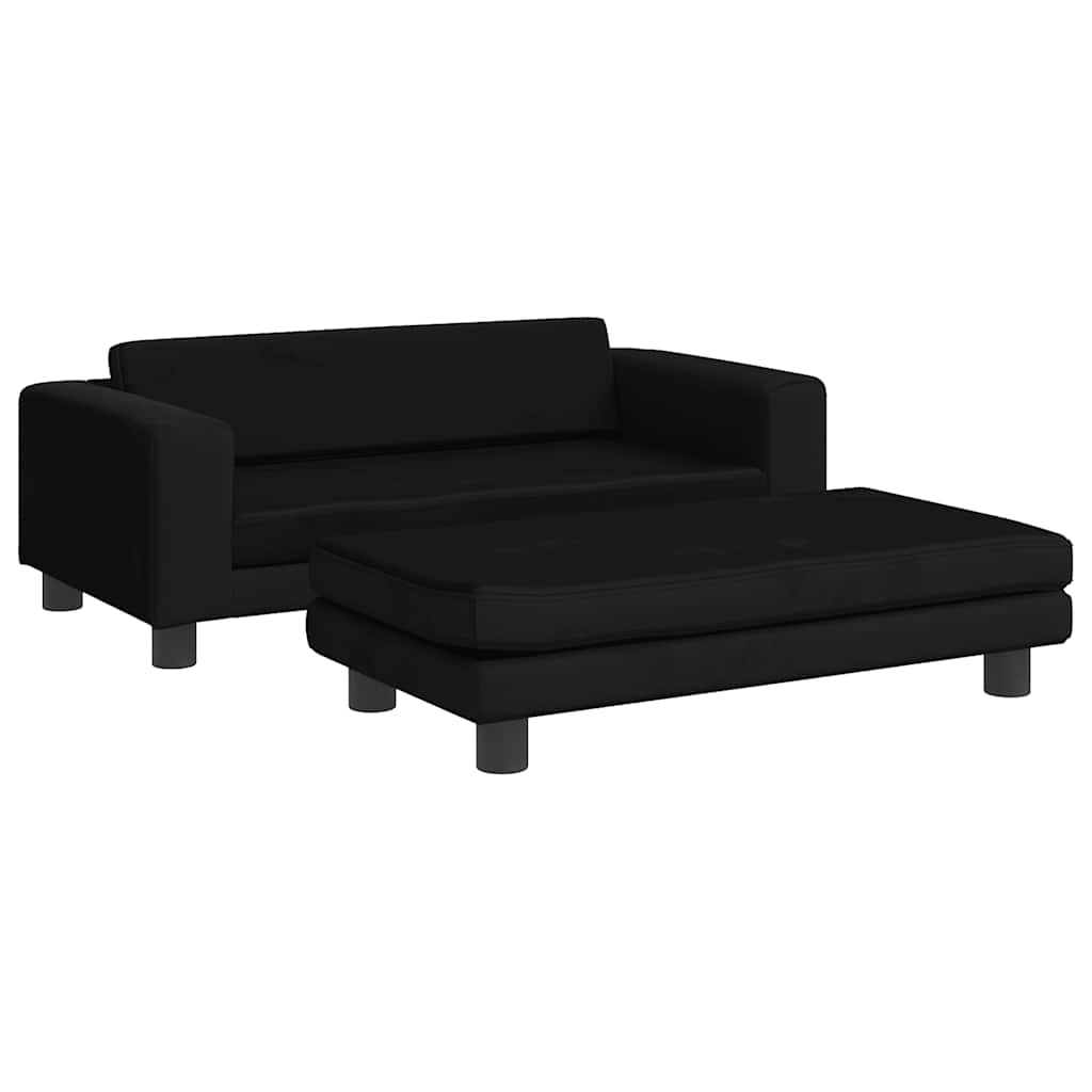 Canapé avec repose-pied pour enfants  100x50x30 cm velours - Imagem 5