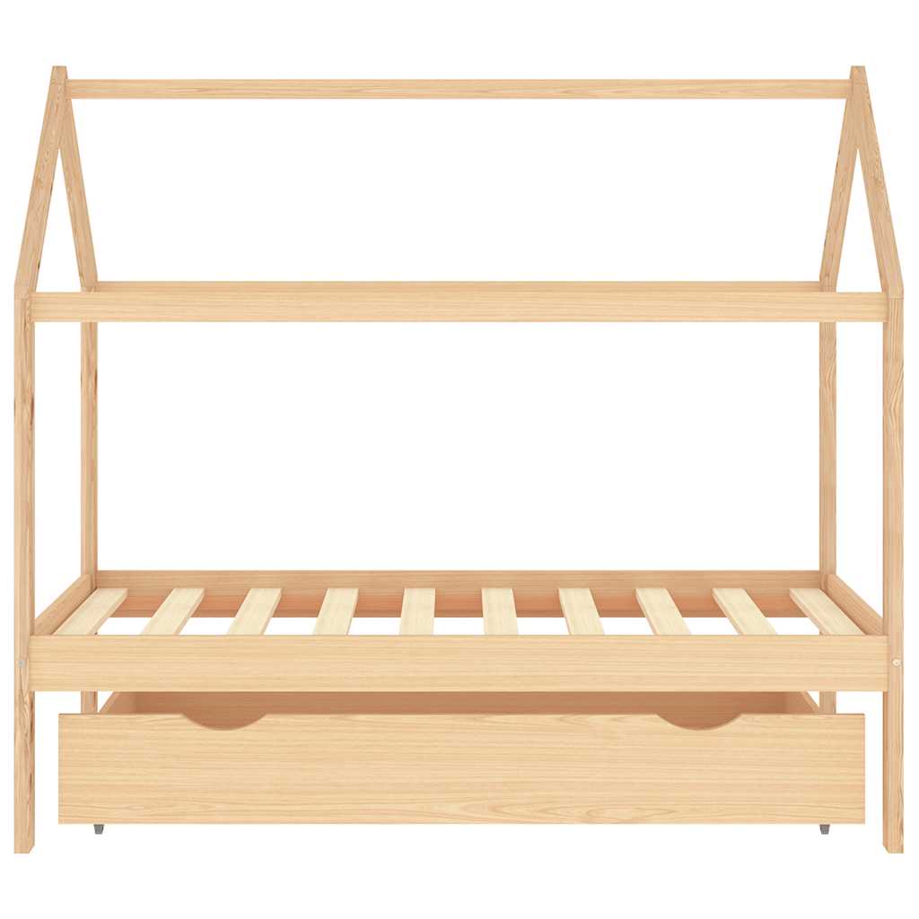 Cadre de lit pour enfant et un tiroir bois pin massif 80x160 cm - Imagem 3