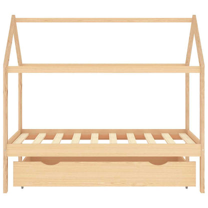 Cadre de lit pour enfant et un tiroir bois pin massif 80x160 cm - Imagem 3