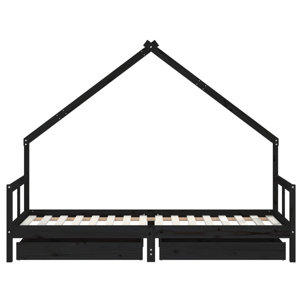 Cadre de lit enfant avec tiroirs  90x200 cm bois pin massif - Imagem 3