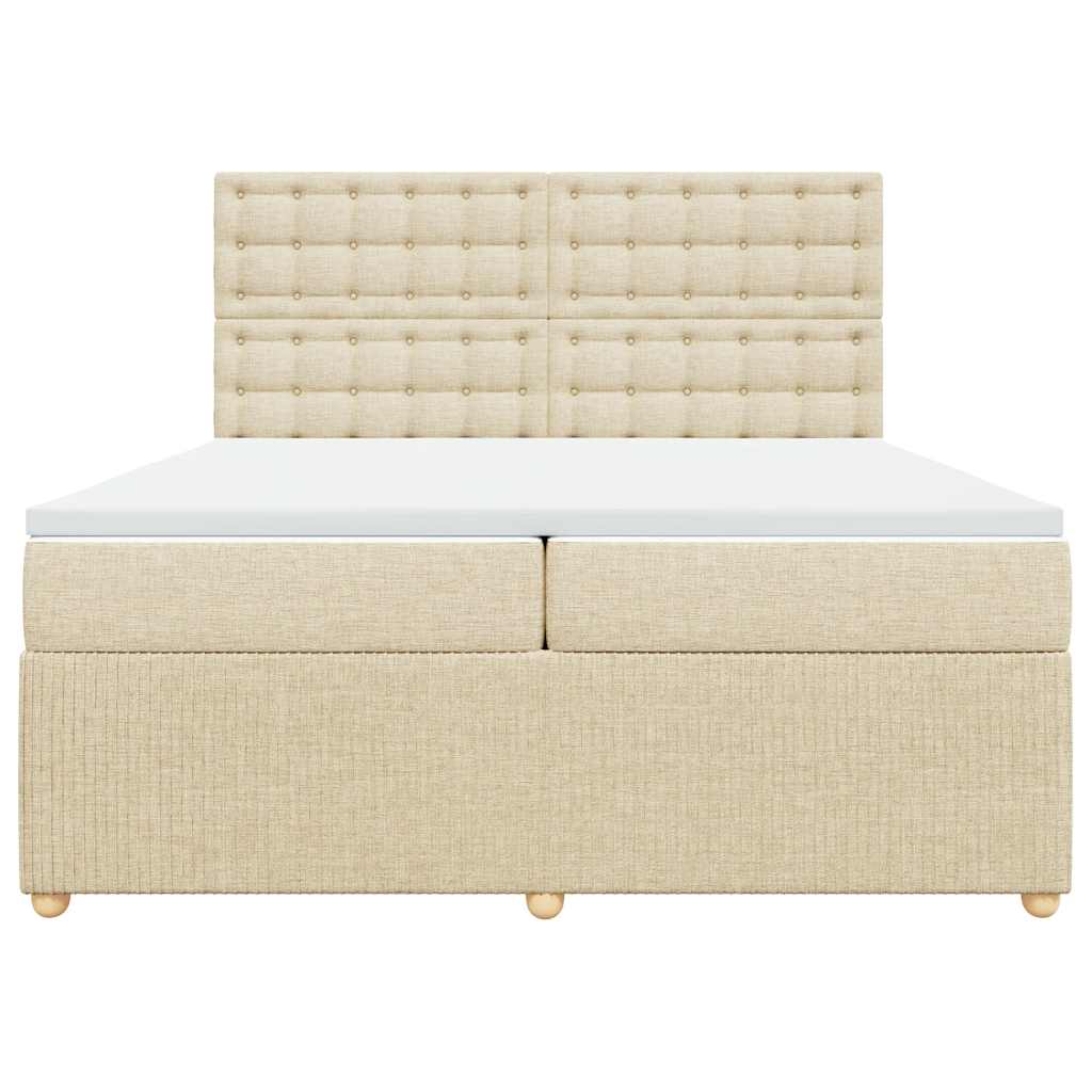 Sommier à lattes de lit avec matelas  200x200 cm Tissu - Imagem 3