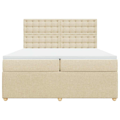 Sommier à lattes de lit avec matelas  200x200 cm Tissu - Imagem 3