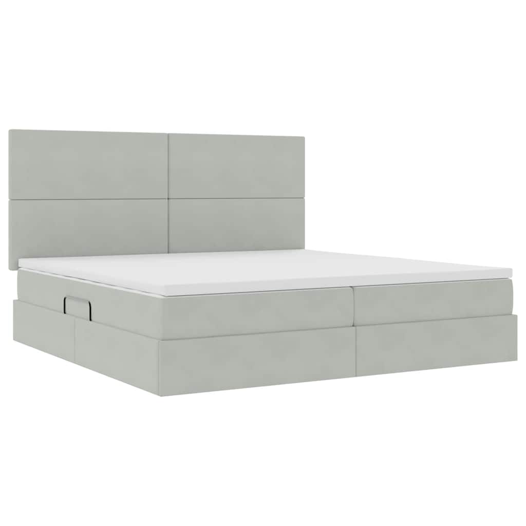 Lit avec rangement et LED   Velours - Imagem 12