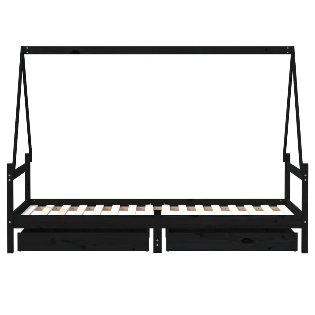 Cadre de lit enfant avec tiroirs  90x200 cm bois pin massif - Imagem 3