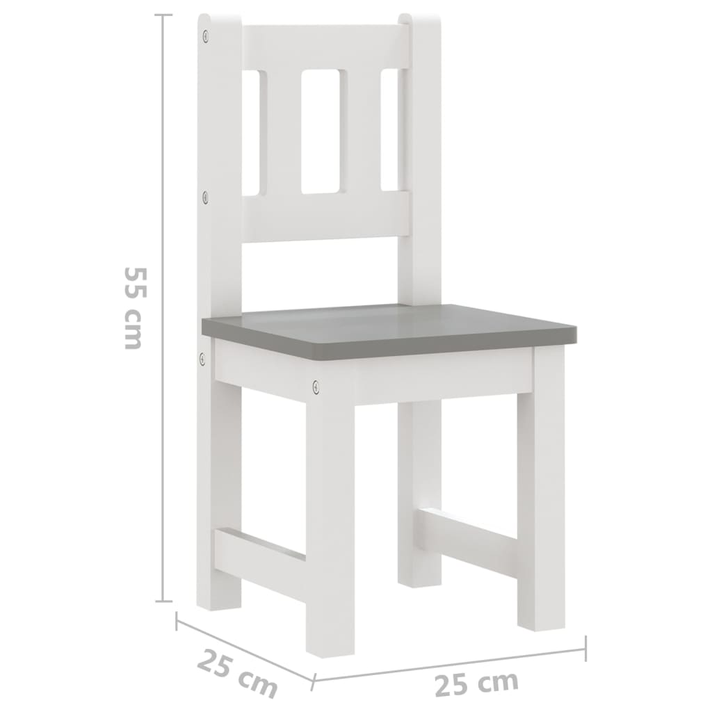 Ensemble de table et chaises enfants 4 pcs  et gris MDF - Imagem 9
