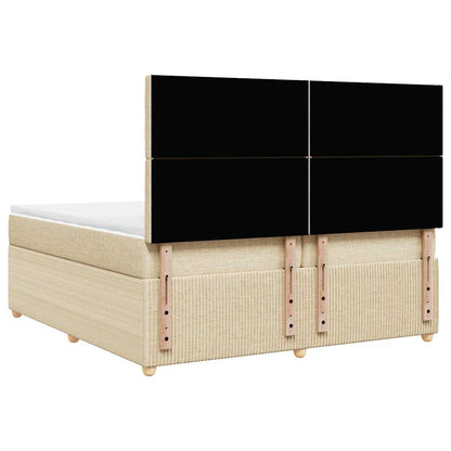 Sommier à lattes de lit avec matelas  200x200 cm Tissu - Imagem 5