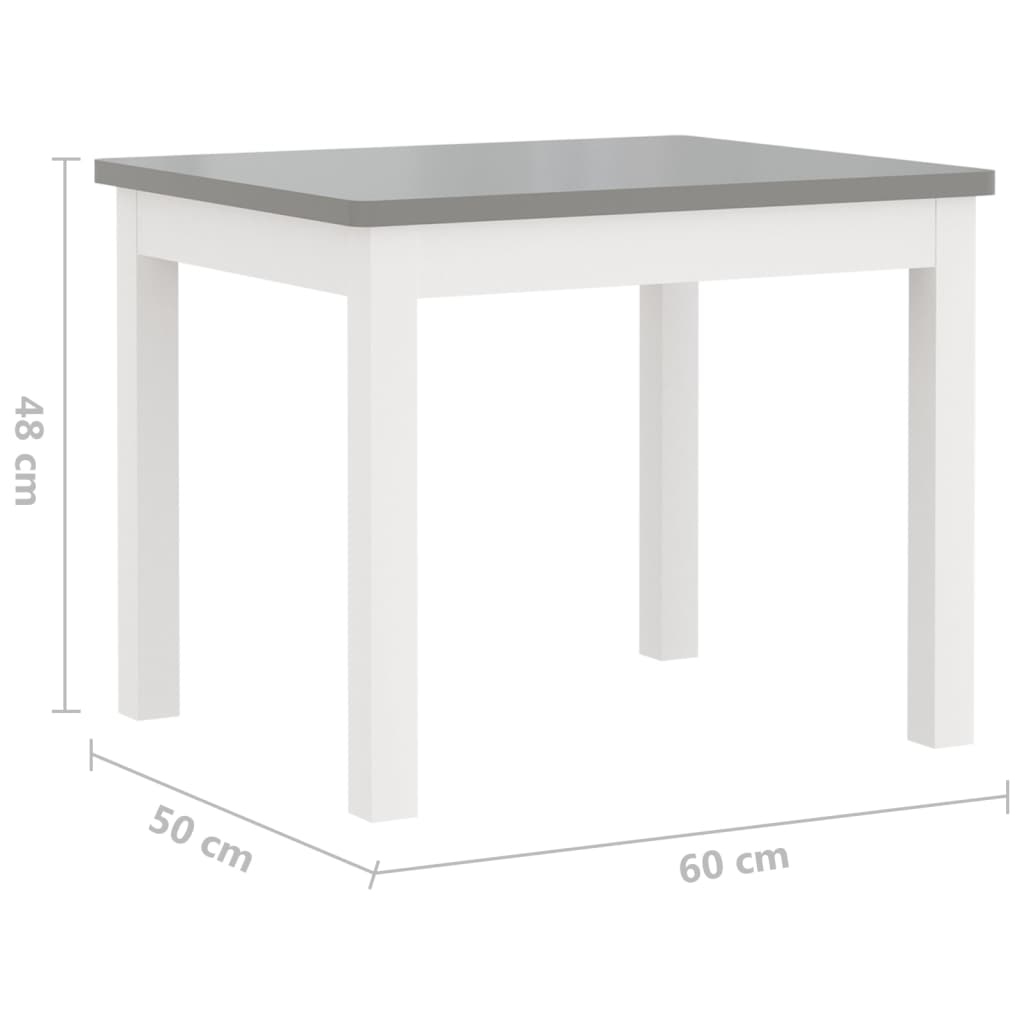 Ensemble de table et chaises enfants 4 pcs  et gris MDF - Imagem 2