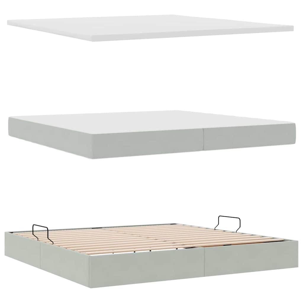 Lit avec rangement et LED   Velours - Imagem 14